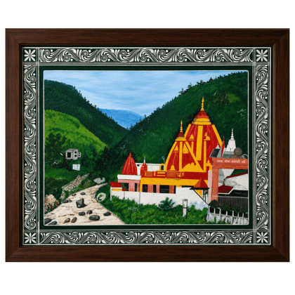 Baba Neemkaroli Tempal Aipan Flok Art