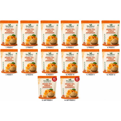 SHUSHRAJ JAIVIK Orange Peels Powder Facial Combo Pack of 14