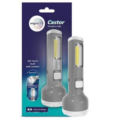 Wipro Castor Multifunctional Rechargeable Torch cum Lantern (Grey)