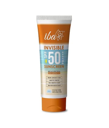 Iba Invisible Spf 50 Sunscreen Pa++++ For All Skin Types Gel Based Oil Free Matte Finish, 100gm, (Pack of 1)