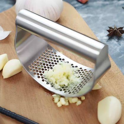 Premium Stainless Steel Garlic Press Rocker | Manual Garlic Crusher & Mincer | Ergonomic Garlic Mashing Tool for Kitchen (Original)