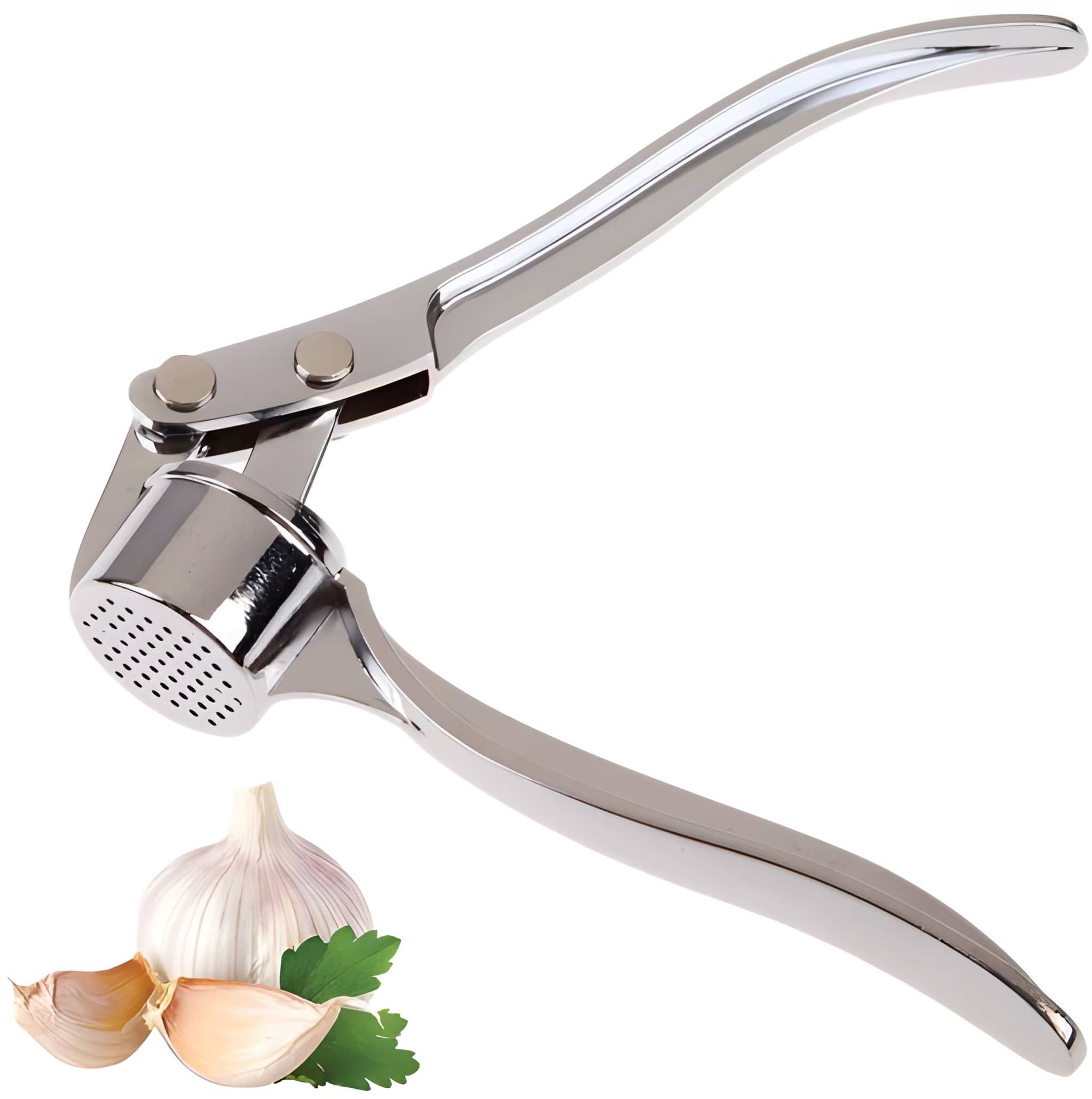 Premium Stainless Steel Garlic Press Crusher | Heavy Duty Manual Garlic Mincer & Ginger Crusher | Ergonomic Kitchen Garlic Press Tool (Original)