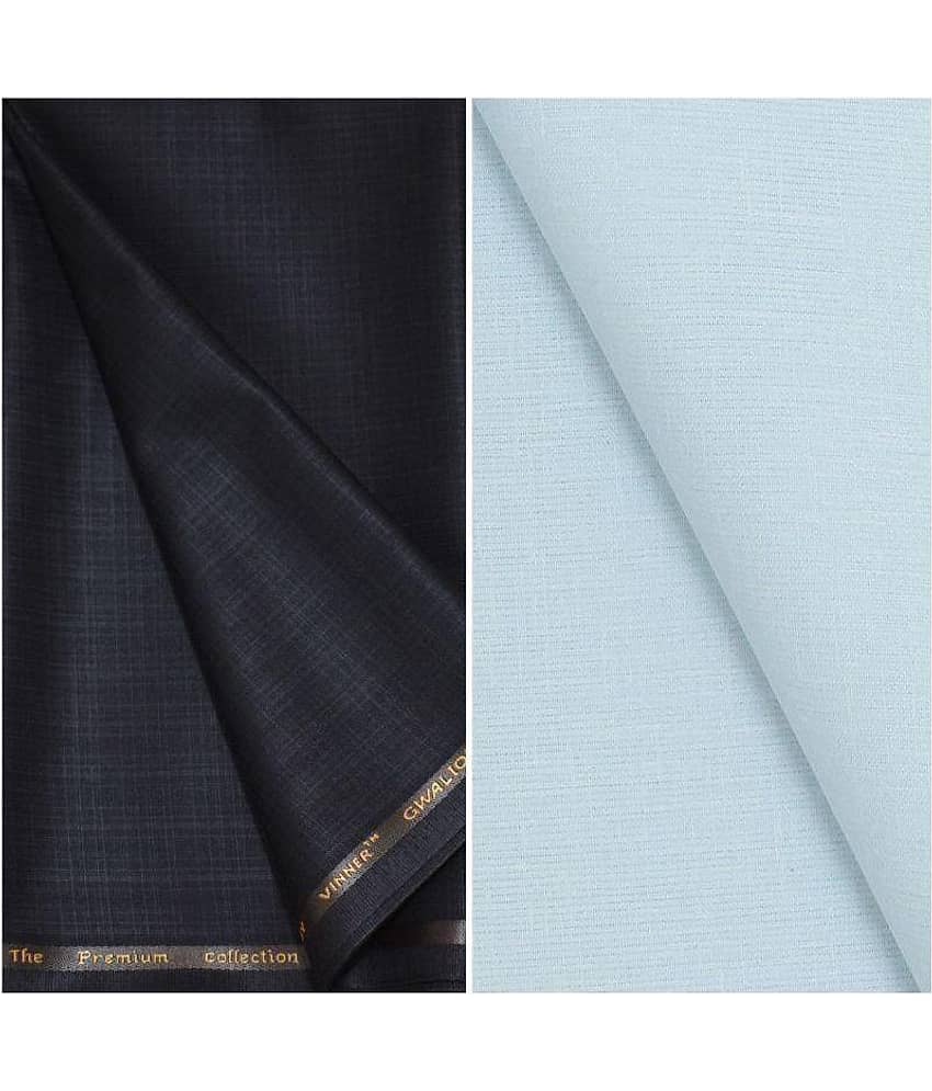 KUNDAN SULZ GWALIOR Multi Linen Unstitched Shirts & Trousers Pack of 1 Pant and Shirt Piece for Men