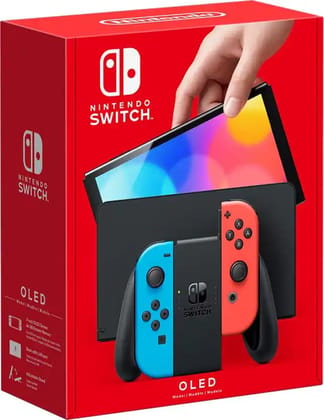 Nintendo Switch OLED Console with Neon Red/Blue Joy-Con