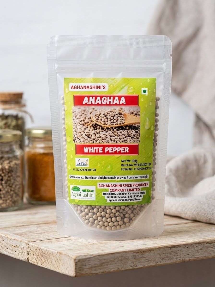 ANAGHAA White Pepper Whole 100g 