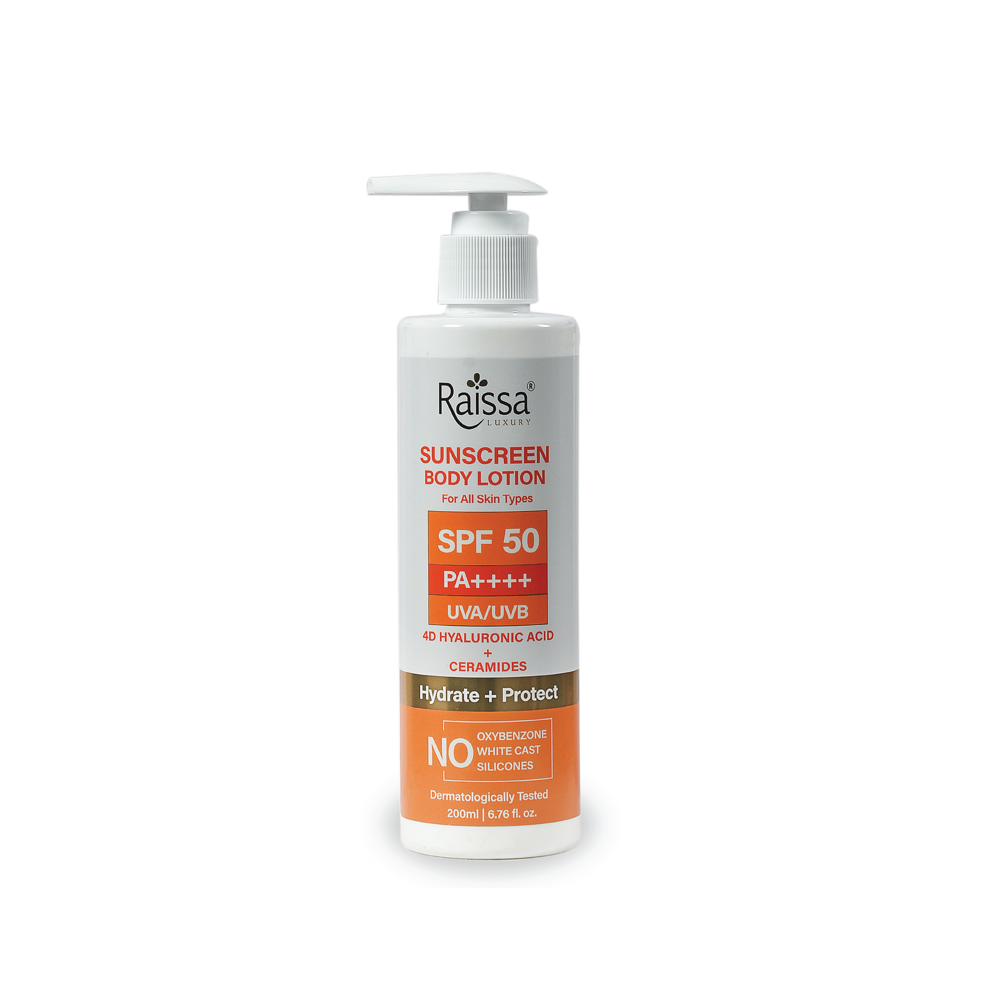 Raissa SPF 50 Sunscreen Body Lotion - No Silicones, No Oxybenzone