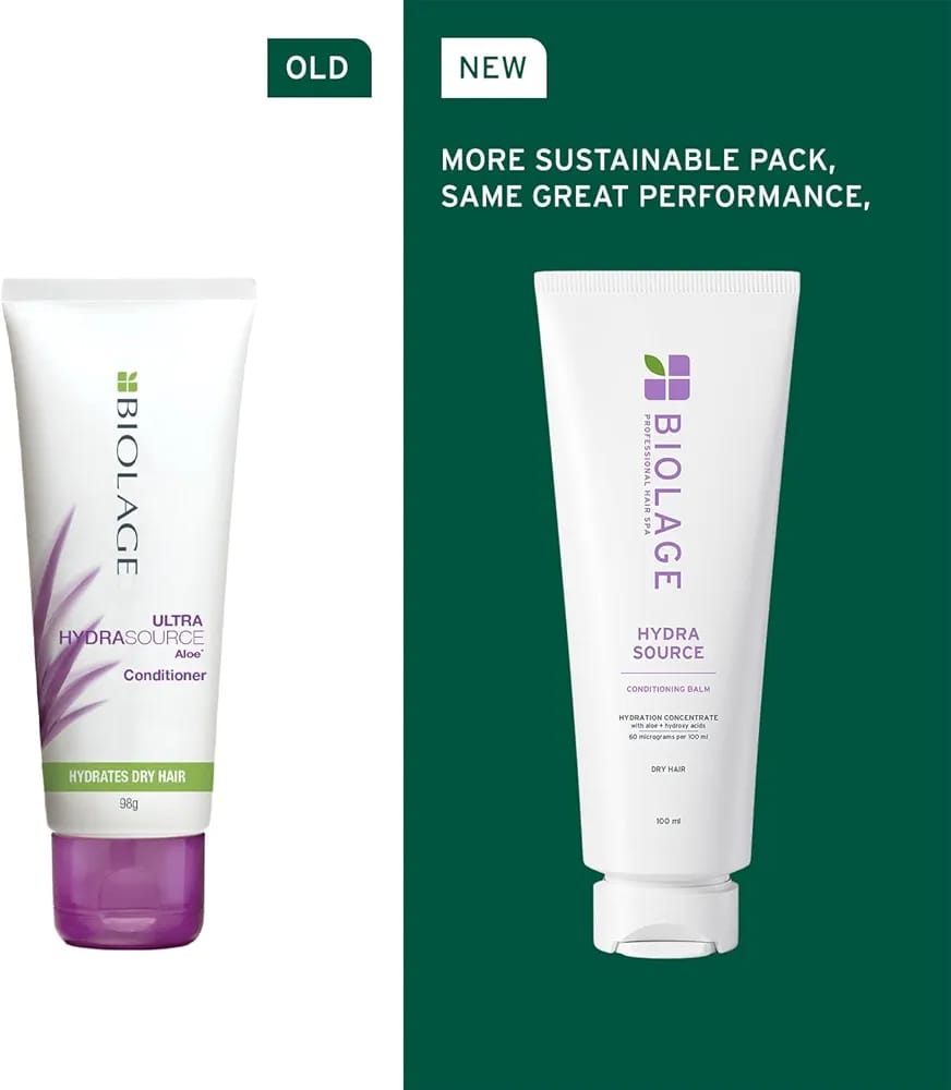 Biolage Hydra Source Anti-Dryness Conditioner, Hydrates and Moisturizes Dry Hair, Enriched with Aloe Vera and Hydroxy Acid, Vegan & Cruelty-Free, 100ml