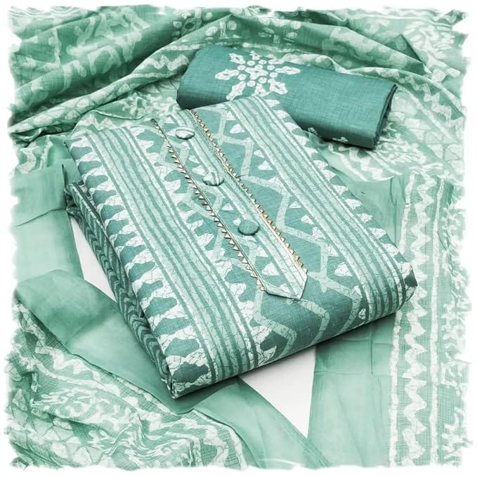 Sidhidata Women's Cotton Printed Unstitched Salwar Suit Dress Material With Printed Dupatta