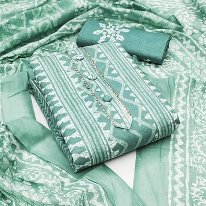 Sidhidata Women's Cotton Printed Unstitched Salwar Suit Dress Material With Printed Dupatta