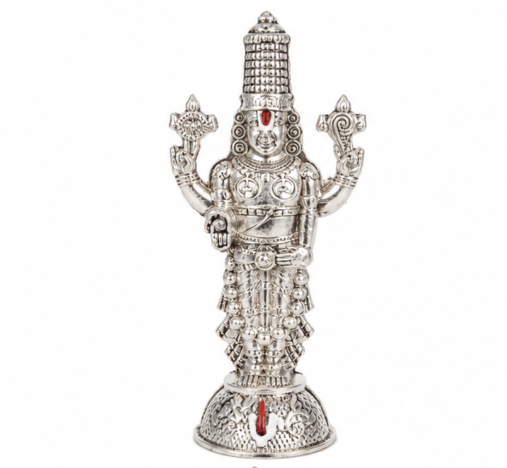 Silver Finish Lord Tirupati Balaji Statue