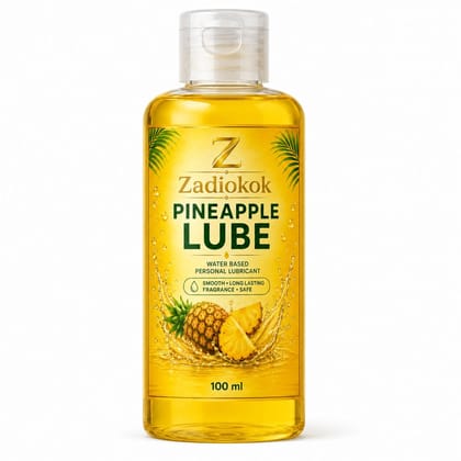 Zadiokok Pineapple Flavour Water Based Personal Lubricant Gel | Smooth & Long Lasting Lube | 100 ml (Pack of 1)
