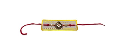 Rhinestone and Pearl Studded Rakhi for Raksha Bandhan
