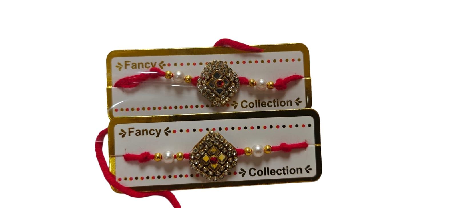 Rhinestone and Pearl Studded Rakhi for Raksha Bandhan