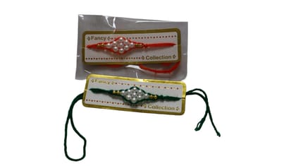 Fancy Pearl Rakhi for Brother Set of 2