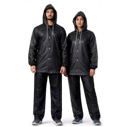 Unisex EVA Rainsuit Jacket & Pant Set (Pack of 1)|Transparent| Waterproof Raincoat for Men & Women | Hooded Full Body Rain Protection | Lightweight, Reusable Rain Wear for Bike & Outdoor Use