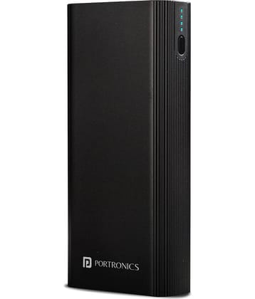 Portronics Power M 20K:20000mAh Power Bank with Dual Input ,Black (POR 1224)