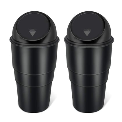Car Cup Holder Trash Can with Push Lid, Set of 2 (Black) Car Dustbin 2 Pcs โ Waste Management Bin for Car, Office, Home & Vehicle โ Car Accessories, Portable Garbage Organizer with Lid, Small Trash Box for Table, Desk, Kitchen & Travel (Black) Car Cup Holder Trash Can with Push Lid, Set of 2 (Black) Car Dustbin 2 Pcs โ Waste Management Bin for Car, Office, Home & Vehicle โ Car Accessories, Portable Garbage Organizer with Lid, Small Trash Box for Table, Desk, Kitchen & Travel (Black)