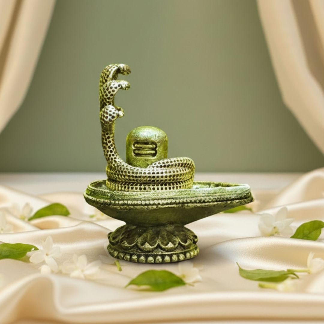 Sukh Sehaj Shivling | Brass Murti | Handcrafted, Antique Finish, 2.0 Inch (Small Idol), for Home Temple, Decor, Pooja Ritual and Gifting