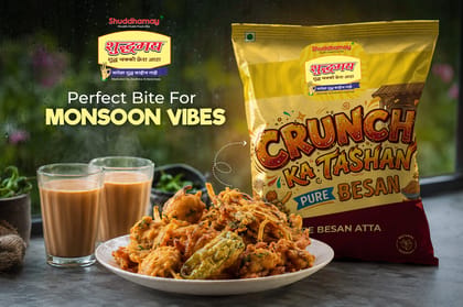 Crunch Ka Tashan|Pure Besan-500gms| Shuddhamay Besan Atta | Perfect Monsoon Fit 