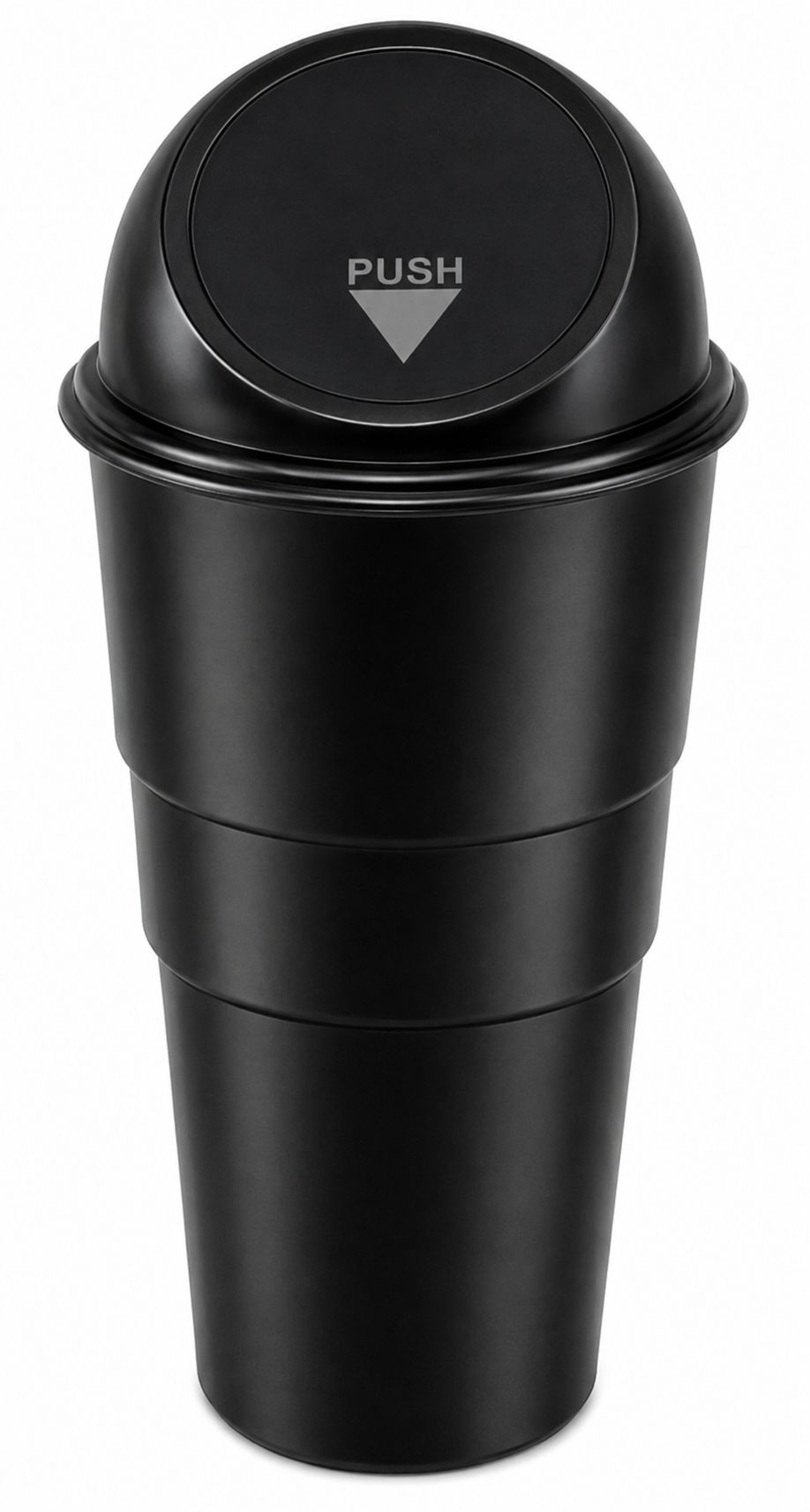 Car Cup Holder Dustbin Small Auto Trash Can with Push Lid