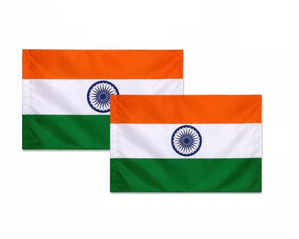 Tricolor National Flag of Bharat 20x30 Inch - Pack Of 2