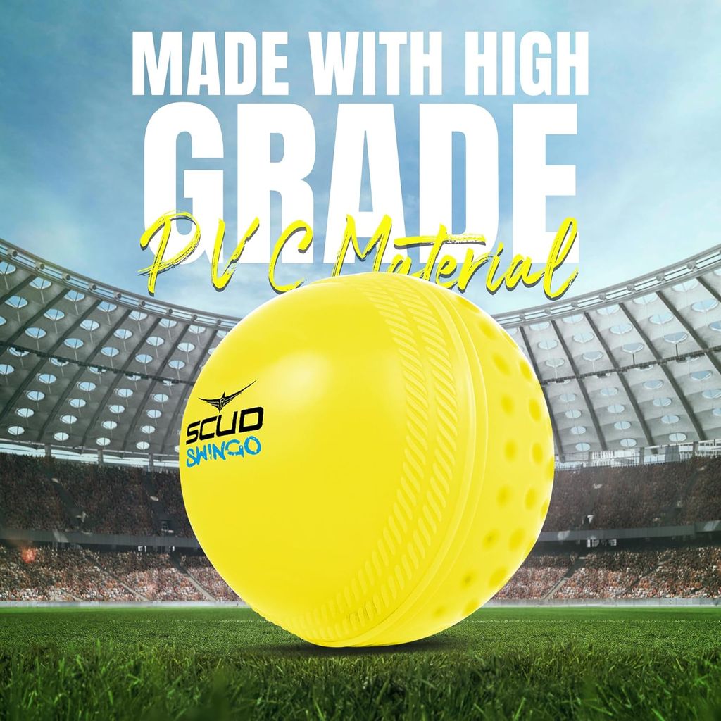 SCUD Swingo Wind Ball for Cricket, Specially Designed for Swing, Dual-Surface Half-Dimple & Half-Smooth Design - Sports and Fitness Equipment | Buy online on ZillyBuy