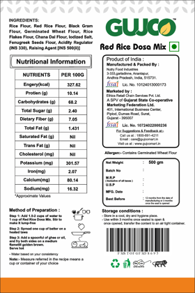 GUJCO Red Rice Dosa Mix – 500 gm
