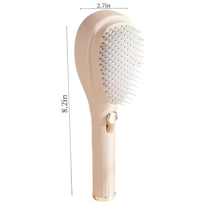 Lifeori 2-in-1 Self-Cleaning Hair Brush with Scalp Massager | Anti-Static Detangling Massage Comb for Women, Men & Kids (Multicolour)