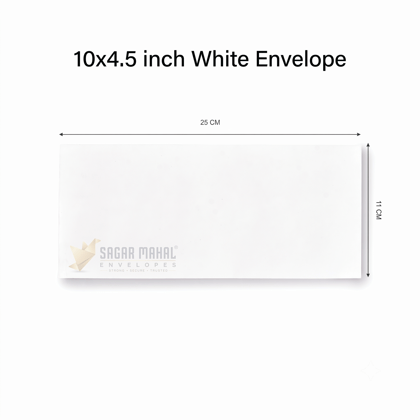 10 x 4.5 Inch White Envelope 90 GSM - Professional White Envelope for Business Letters , box of 250pcs