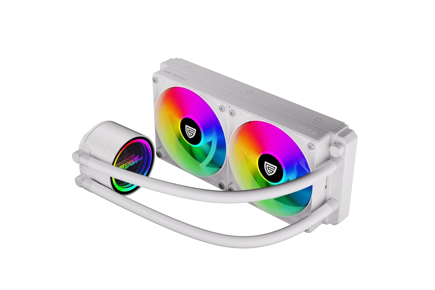 COCONUT FREEZE 240mm AIO ARGB Liquid CPU Cooler, White | Intel LGA1851/LGA1700/LGA1200/LGA115X Compatible, AMD AM5/AM4/AM3/FM2/FM1 Compatible, Copper Water Block, Aluminium Radiator
