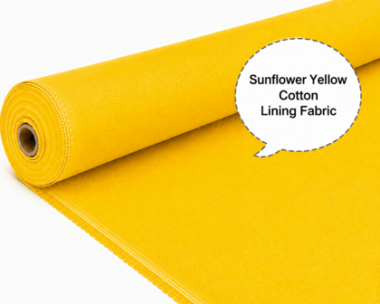 Sunflower Yellow Cotton Lining Fibre – Chhota Panna, Sunflower Yellow Cotton Lining Fabric, Yellow Cotton Lining Cloth, Cotton Inner Lining Fabric, Cotton Lining Material