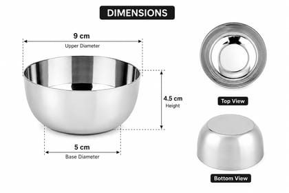 Premium Mirror Finish Stainless Steel Apple Bowl Set