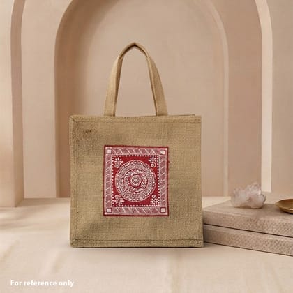 Hand Painted Aipan Design Reusable Lunch Carrier   