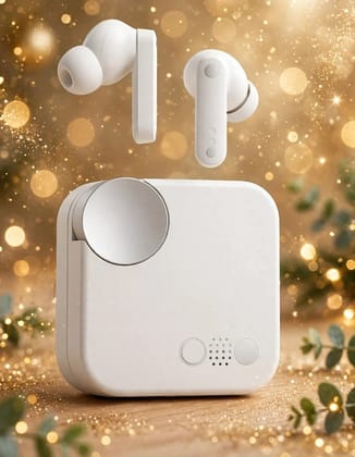 Premium Wireless Bluetooth 5.3 Earbuds with Touch Control, HD Calling Mic, Deep Bass, Type-C Fast Charging Case, Low Latency TWS Earphones for Music, Calls & Gaming (White)