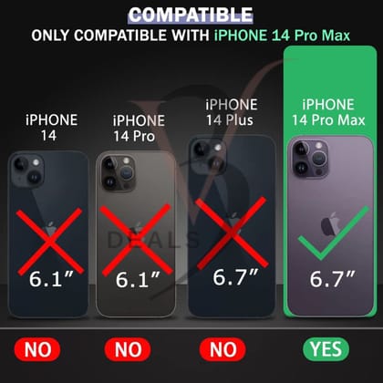 V3Deals Crystal Clear Hard Back Cover Compatible with iPhone 14 Pro Max 6.7 Inch | Shockproof Drop Protection | Transparent Slim Scratch Resistant Case Cover for 14 Pro Max | Clear (iPhone 14 Pro Max)