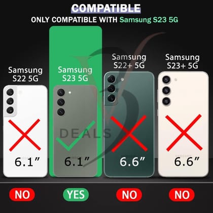 V3Deals Hybrid Ma gsa fe Compatible Back Cover for Samsung Galaxy S23 5G | Anti-Yellow Transparent | N52 Magnet Ring | Shockproof | Camera Protection | Hard PC+TPU Case (Transparent, S23 (Magnetic))