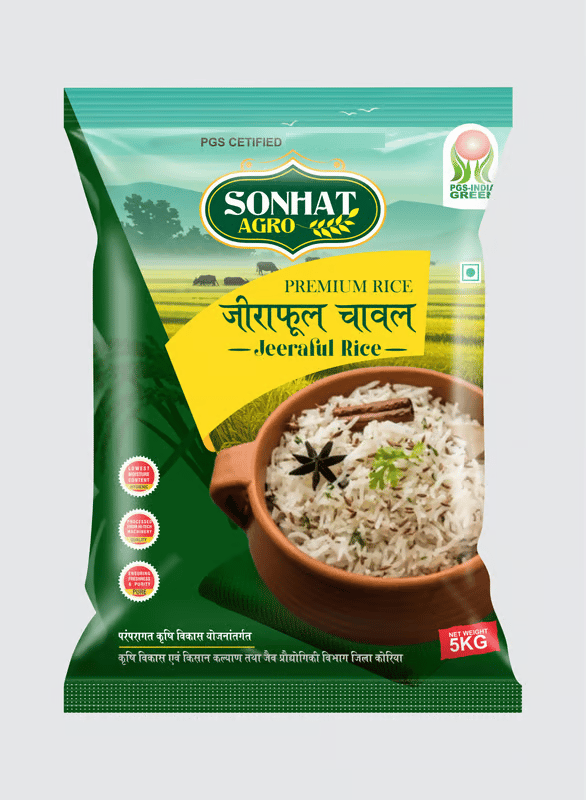 SONHAT AGRO Premium Jeeraful Rice, PGS Certified, 5KG