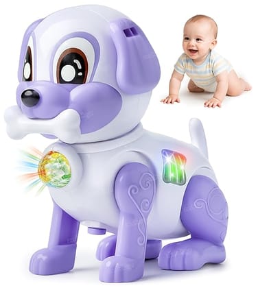 Zest 4 Toyz Musical Dog Electric Toy with Lights & Sound Walking Action Bouncing Movement and Colorful Flashing Light Effects for Toddlers Age 12 Months Plus - Multicolor