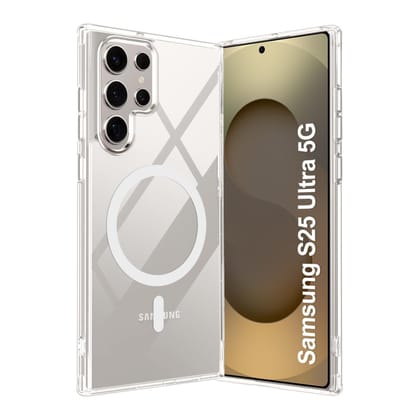 V3Deals S-Pen Compatible Case for Samsung Galaxy S25 Ultra 5G | Anti-Yellowing Transparent Cover with N52 Magnetic Ring | Camera Protection (Transparent, S25 Ultra (Magnetic))