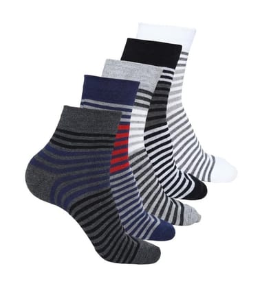 5 Pairs Men's Casual Cotton Blended Printed Mid-Calf length Socks (Assorted)-PID47588