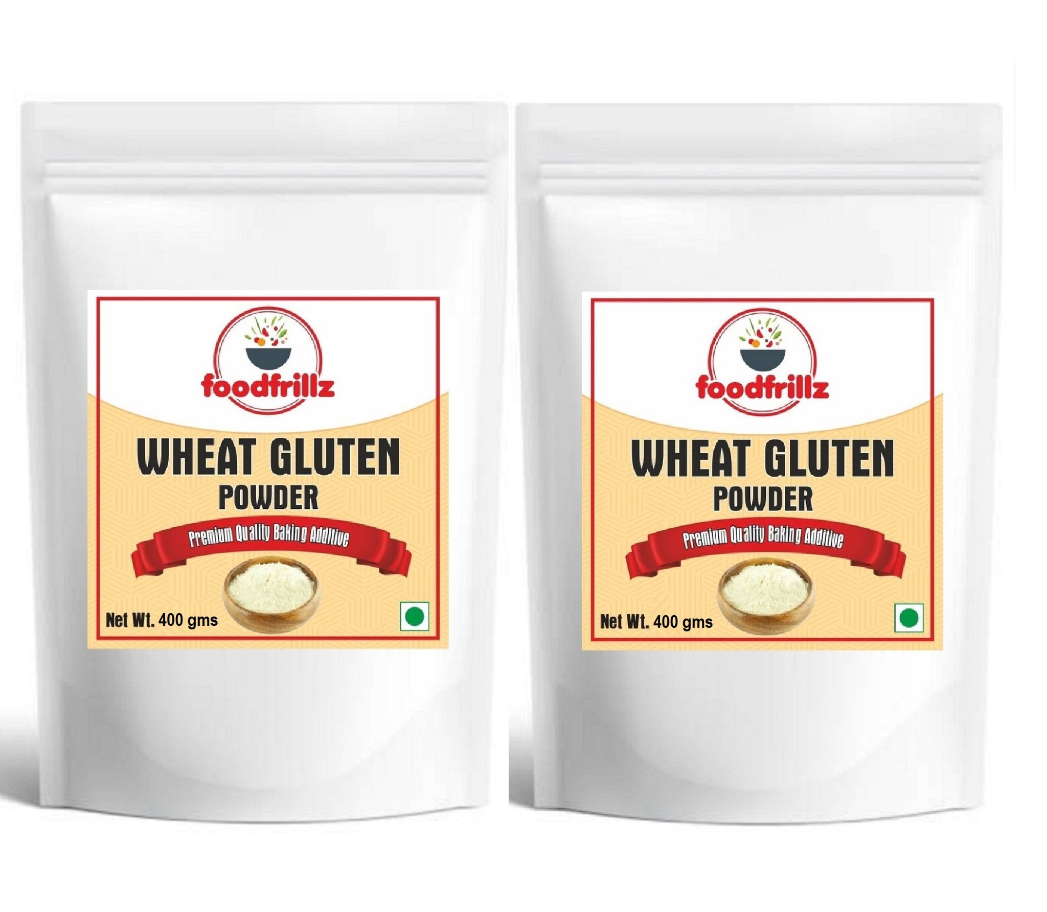foodfrillz Vital Wheat Gluten Powder, Combo Pack (400 g x 2)