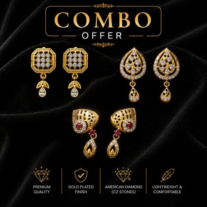 Micro gold plated Daily use AD stone Earrings