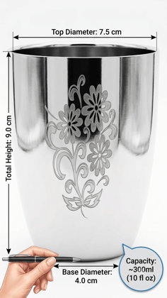 Premium Stainless Steel Drinking Glass Set of 6