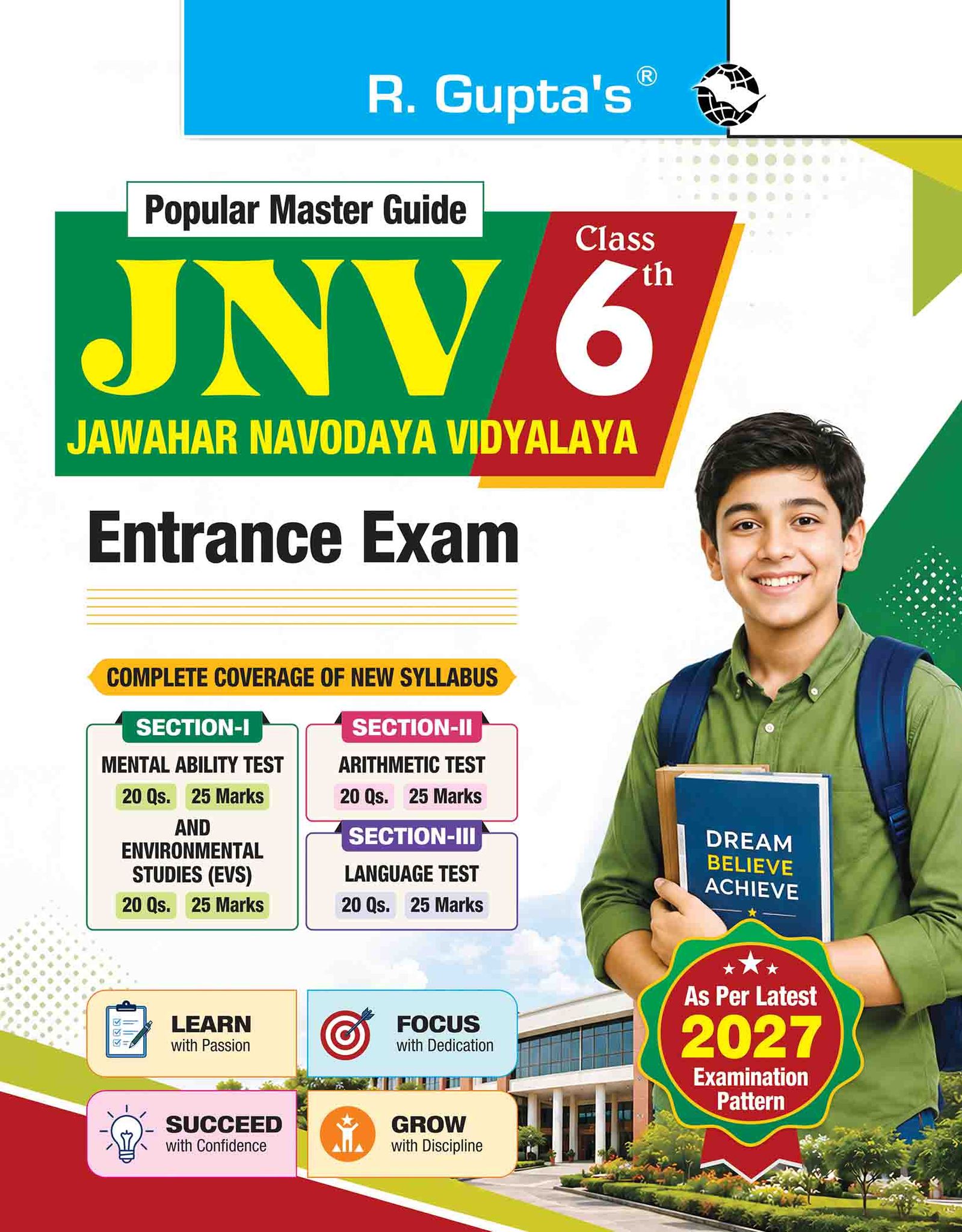 Jawahar Navodaya Vidyalaya (Class 6th) Entrance Exam Guide (R-2865)