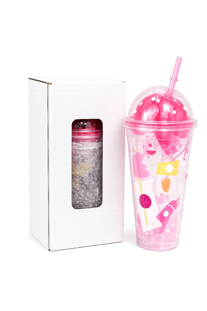KTRS ENTERPRISE water bottleReusable Double Wall Tumbler with Dome Lid & Straw | 450ml BPA Free Plastic Sipper Cup | Leak Resistant | Cute Printed Cold Drink Cup | Travel Mug for Kids & Adults