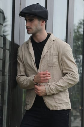 Aruba - Linen Cotton Blazer - Beige-XXL-46 / BEIGE