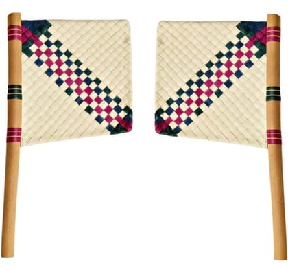 Handmade Natural Palm Leaf Hand Fan, Traditional Eco Friendly Olai Visiri for Cooling & Summer Home Wall Decoration, Ola Toppu Visiri, Taale Huvu Fan Set 
