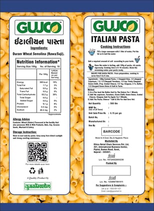 GUJCO Premium Wheat Semolina Macaroni Pasta
