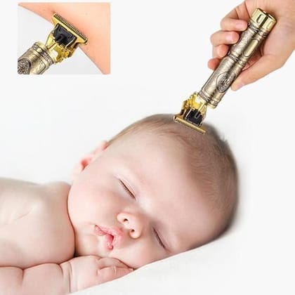 Hair Trimmer Vintage T9 For Men –Golden Metal Body,Cordless,4 Guide Combs USB Rechargeable Men S T9 Golden Metal–Zero Gap Beard & Hair Clipper With Guide Combs & Brush Plastic Gold