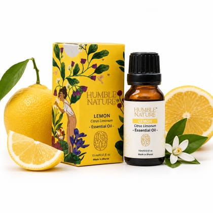Humble Nature Lemon Essential Oil – Natural Steam Distilled Citrus Limonum Essential Oil | Premium Aromatherapy, Diffuser, Massage, DIY Skincare, Hair Care & Home Fragrance | 15 ml